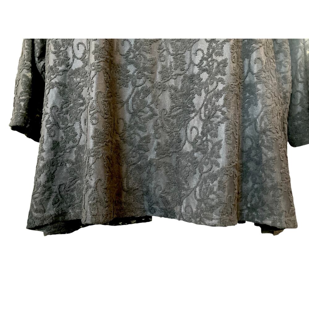 Denim & Co. Women's Black Lace Long Sleeve Shirt SZ 3X NWT - Picture 11 of 11